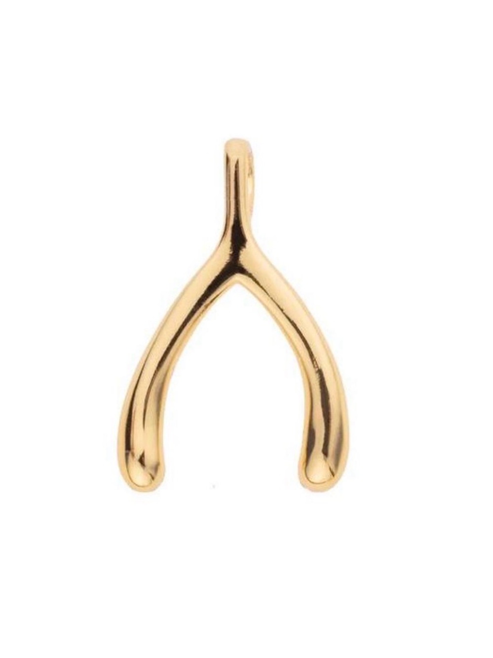 Jane Win 10k Gold Wishbone Pendant Necklace Charm with pouch and gift box